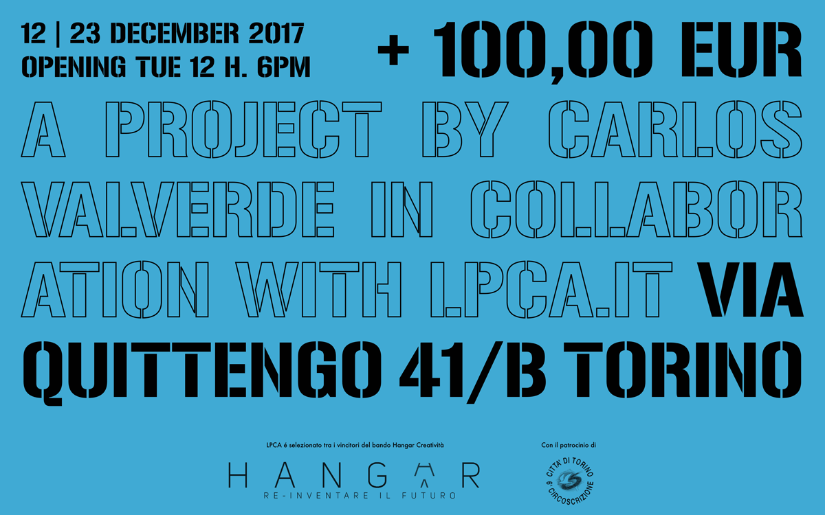 + 100,00 EUR, 2017. A project by Carlos Valverde.